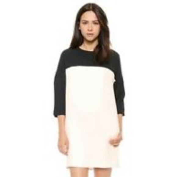 NEW Vince S Color Block Pocket Shift Dress Boxy - Picture 2 of 3
